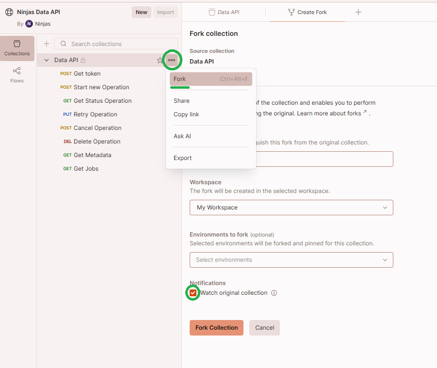 Postman for Data API